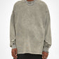 Action Cures Fear Acid Wash Oversize Long Sleeve T-Shirt - 250 GSM